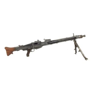 Original German WWII MG 42 Display Machine Gun by Gustloff-Werke with Belt Drum & Bipod - made in 1944
